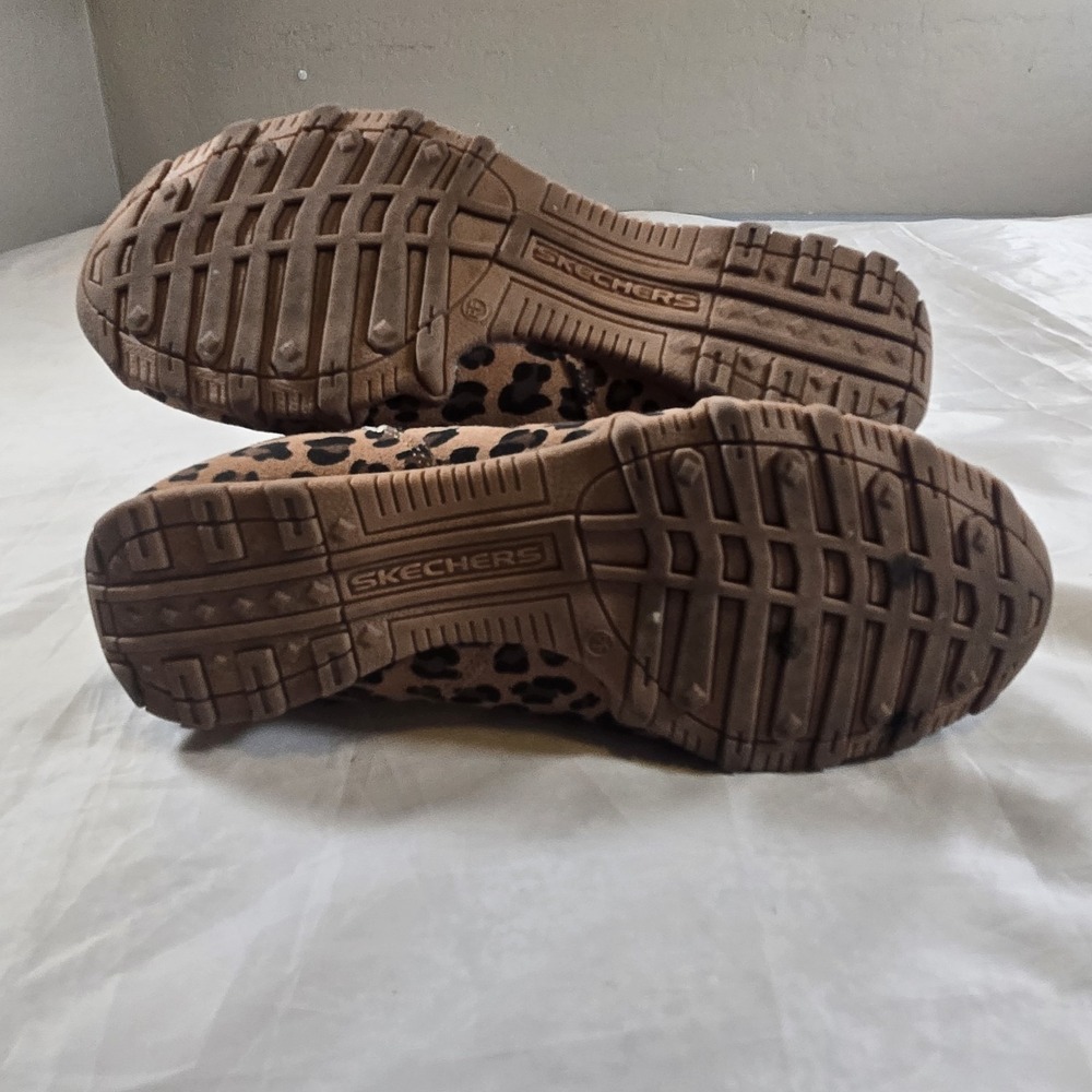 Skechers Leopard Print Faux Fur Lined Ankle Booties Side Zip Women's 8.5 - Picture 7 of 9
